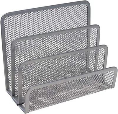 Produktbild von Briefsortierer silber, 3 vertikale Fächer, Metall Mesh, für Dokumente