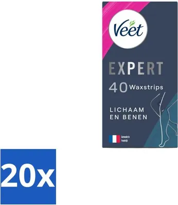 Image de Veet Expert - Bandes d'épilation - Corps & Jambes - Peau sensible - 40 bandes - Pack avantage - 20 pièces