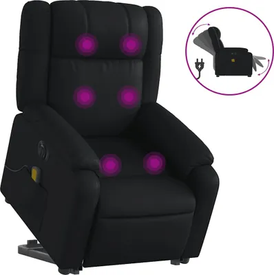 Produktbild von vidaXL Massagesessel mit Aufstehhilfe Elektrisch Schwarz Kunstleder