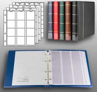 Produktbild von Prophila Collection Münz-Album mit 4 Hüllen für 110 Münzen blau