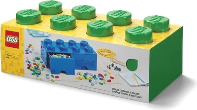 Image de Boîte de rangement LEGO 8 avec tiroirs - vert foncé