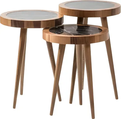 Image de Tables d'appoint rondes tendance au design moderne sur trois pieds