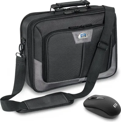 Produktbild von PEDEA Laptoptasche "Premium" Notebook-Tasche bis 17,3 Zoll (43,9 cm) Umhängetasche mit Schultergurt inkl. Schnurloser Ma