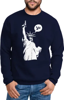 Produktbild von Sweatshirt Herren Freiheitsstatue Amerika Rundhals-Pullover Moonworks® navy L