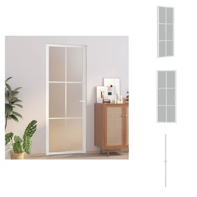 Produktbild von vidaXL Innentür 76x201,5 cm Weiß Mattglas und Aluminium - Haustüren