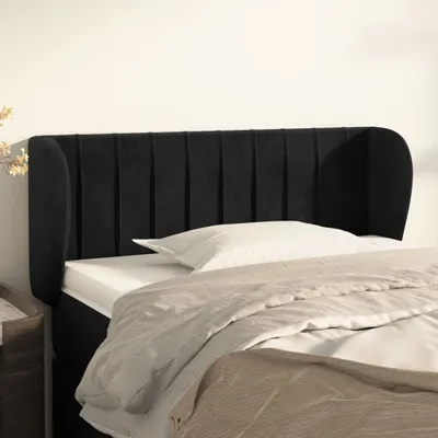 Produktbild von vidaXL Kopfteil mit Ohren Schwarz 83x23x78/88 cm Samt - Kopfteil - Kopfteile - Bett-Kopfteil - Bettkopfteil