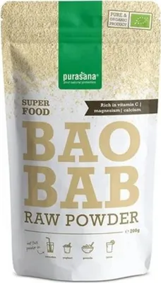 Produktbild von Purasana Baobab Poeder/Poudre Vegan (200 gr)