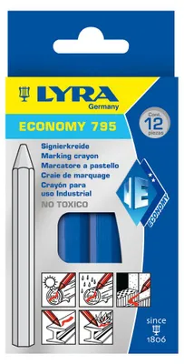 Obrázok produktu pre Lyra značkovacia krieda nepapierovaná 795 modrá a 12ks.