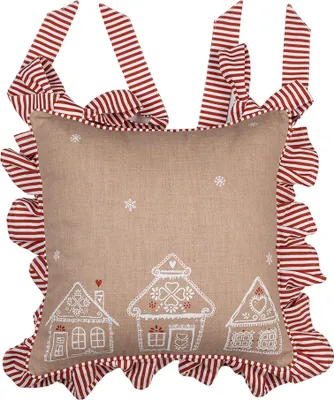 Produktbild von Clayre & Eef Kissenbezug für Stuhl 40x40 cm Braun Baumwolle Lebkuchenhaus