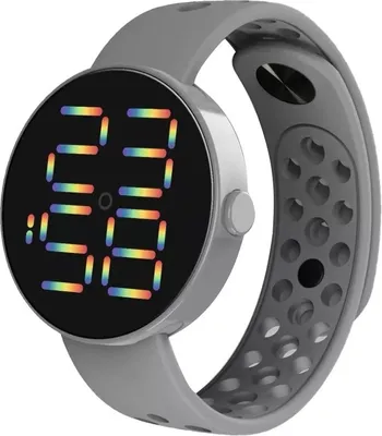 Image de Montre en Silicone Round - Élégante et Légère en Gris KP22398