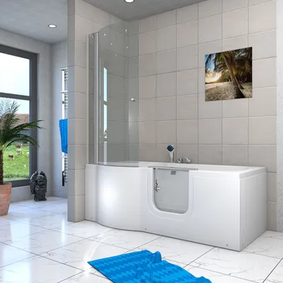 Produktbild von Seniorendusche und Badewanne mit Tür S12D-EH-R-EC Dusche 85x170cm