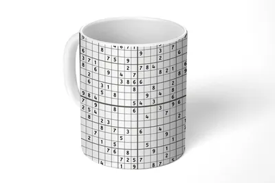 Obrázok produktu pre KitchenYeah® Hrnček na kávu Hrnček na kávu 350 ml Sudoku - Puzzle - Vzor Šálka - Foto hrnček - Hrnček - Keramický hrnček - Hrnček na čaj - Šálka na kávu - Kancelársky hrnček