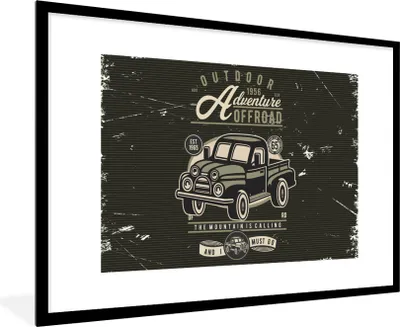Produktbild von MuchoWow® MuchoWow® Gerahmtes Poster Auto - Oldtimer - Briefe 90x60 cm - Poster mit zchwarzem Bilderrahmen - Wanddekoration - Fotos