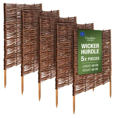Productafbeelding van Creative Home rieten bedrand rieten schutting set van 5, 60 x 60 cm