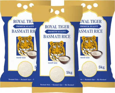 Produktbild von Royal Tiger Basmatireis, 3x 5kg, Basmati-Reis, Langkornreis aus Pakistan