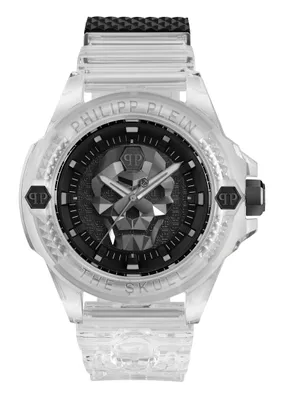 A studio shot of a Philipp Plein watch.