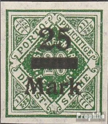 Produktbild von Briefmarken Württemberg 1923 Mi D163U ungezähnt mit Falz Ziffern in Raute