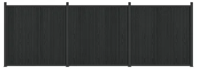 Produktbild von Zaunelement 3 pcs WPC und Aluminium Schwarz