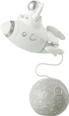 Produktbild von J-Line Rakete Astronaut Poly Weiß/Silber