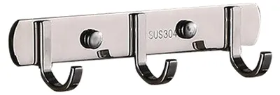 Image de Porte-manteau mural – Robuste, avec 3 crochets, pour diverses utilisations