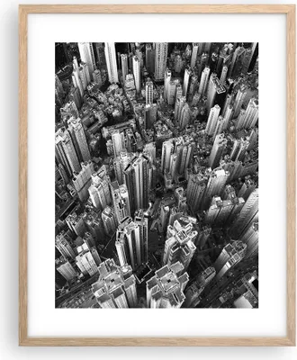 Produktbild von Gerahmtes Poster - Rahmen in heller Eiche - Wolkenkratzer mit Berge - 40x50 cm - Wand Bild - Wanddeko - Wandbilder - Kunstposter - Wandposter - Bilderrahmen - Bilder - Kunstdruck - P2NPA40x50-4453