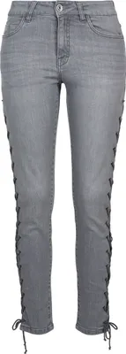 Obrázok produktu pre Urban Classics Dámske džínsové nohavice so šnúrkami Grey-28