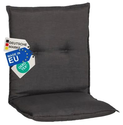 Produktbild von NYVI Gartenstuhl Auflage Niedriglehner Barcelona - UV-Beständig, Atmungsaktiv, Strapazierfähig - Niedriglehnerauflage Sitzkissen Outdoor - Sitzauflagen für Gartenstühle 100x50cm Dunkelgrau