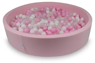 Produktbild von Trockenpool 130x30cm puderrosa mit 600 Bällen: hellrosa, weiß, transparent, puderrosa