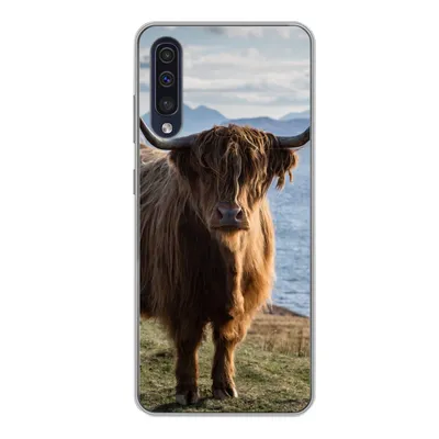 Produktbild von MuchoWow® Handyhülle Schutzhülle Hülle für Samsung Galaxy A50 Schottische Highlander - Bergen - Meer Silikon Softcase Handy Hülle - Mobiltelefonhülle