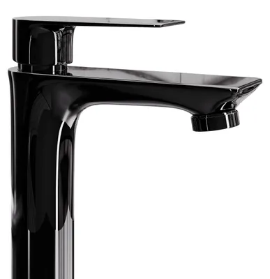 Produktbild von Einhebelmischer Armatur für Waschbecken – Schwarz Glanz, 17 cm