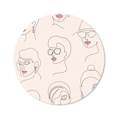Produktbild von MuchoWow® Mauspad Mousepad Frau - Linienkunst - Muster - Pastell 30x30 cm - Mousepads - Maus Mat - Pad - Mausunterlage - Tischunterlage - Schreibtischmatten