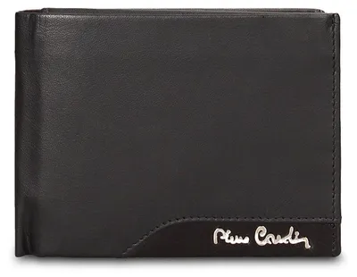 Image de Portefeuille pour homme Pierre Cardin, en cuir véritable, noir, design fin et compact