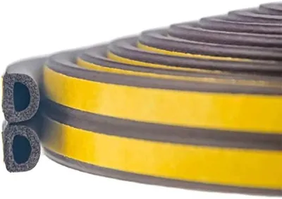 Produktbild von PolkaHome® Selbstklebende Gummi-Schaum-Dichtungsleiste für Fenster und Türen - Schalldämmung, Zugluftschutz, Braun - 10 Meter D-Profil