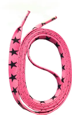 Produktbild von SNORS bedruckte Schnürsenkel flach - STERNE ROSA - 10mm - 140cm