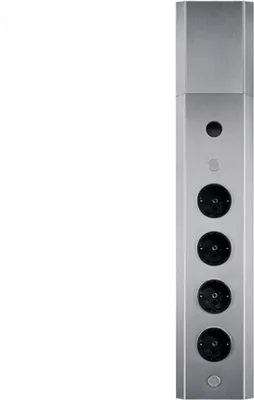 Produktbild von Thebo-Licht Energie-Elektrosäule STA 3008 aus Edelstahl mit 4 Steckplätzen abschaltbar über Mini-Schalter / Ecksteckdosen / Edelstahl-Steckdosenleiste / Steckdosen