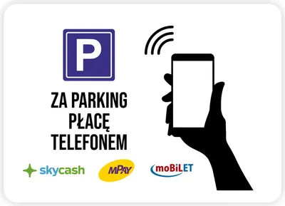Obrázok produktu pre Parkovacia nálepka UNIWERSAL LOGO 5x7 cm PLATOBNÉ OZNAČENIE !