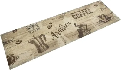 Produktbild von Küchenteppich Waschbar Kaffee Braun 45x150 cm Samt
