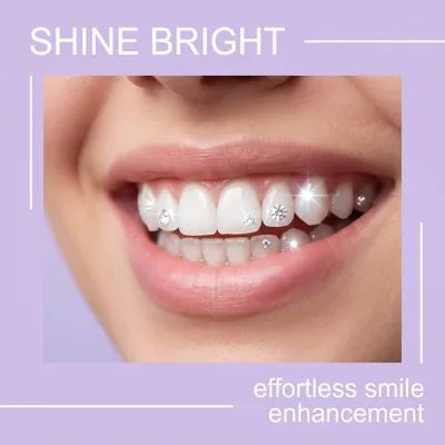 Immagine prodotto di Set di gioielli dentali, decorazioni dentali bianche, 1 set, per un sorriso unico