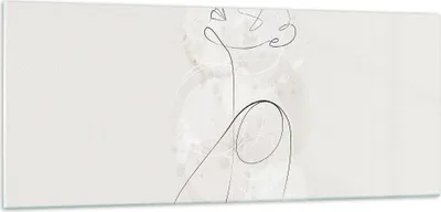 Produktbild von Bilder auf glas - Einteilig - Frau eins Linie - 100x40cm - Glasbilder - Wandbilder - Bilder - zum Aufhängen bereit - Wanddekoration aus Glas - Glas Bilder - Wandbild auf Glas - GAB100x40-4576