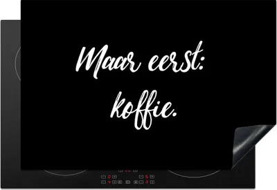 Produktbild von KitchenYeah© Herdabdeckplatte Sprichwörter - Zitate - Kaffee - Das Wichtigste zuerst: Kaffee , 78x52cm, Küche Deko, Glaskeramikkochfeld Herdabdeckung, Abdeckplatte fùr Kochfeld