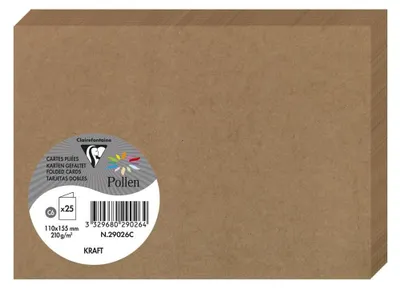 Zdjęcie produktu dla Pollen by Clairefontaine 29026C Podwójna karta Pollen by Clairefontaine C6, brązowa Kraft