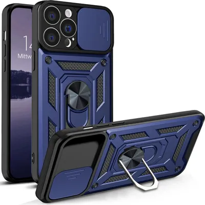 Produktbild von Armor Handyhülle für Apple iPhone 13 Pro Max Kameraschutz Handy Panzer Case Cover Schutzhülle Outdoor Farbe: Blau