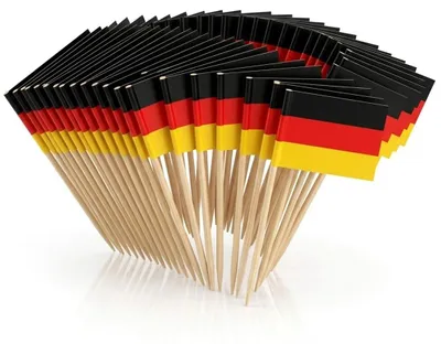 Image de Brochettes décoratives drapeau allemand - 100 pièces - Décoration pour cocktails - 6,5 x 3,5 cm