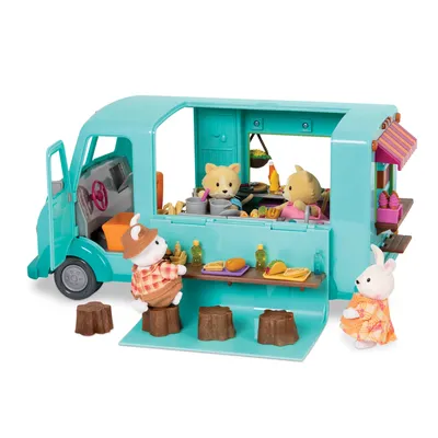 Produktbild von Lil Woodzeez Food Truck Imbisswagen Set mit Zubehr Spielset