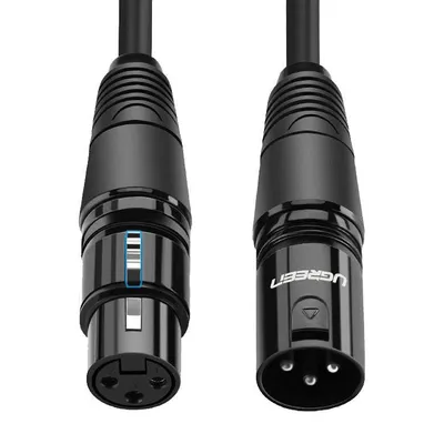 Produktbild von Ugreen Audio / Verlängerungs / Mikrofonkabel XLR (weiblich) - XLR (männlich), 3 m, Schwarz