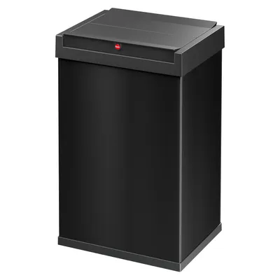 Produktbild von Hailo Big-Box Swing L Mülleimer - 1 x 35 Liter - selbstschließender Schwingdeckel - Stahlblech - Müllbeutel-Klemmrahmen - Mülleimer Küche rechteckig - Abfalleimer  Germany - schwarz