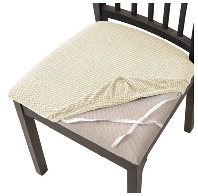 Produktbild von Jacquard-Sitzbezug für Stuhl in Creme (Beige) – Formstabil und strapazierfähig