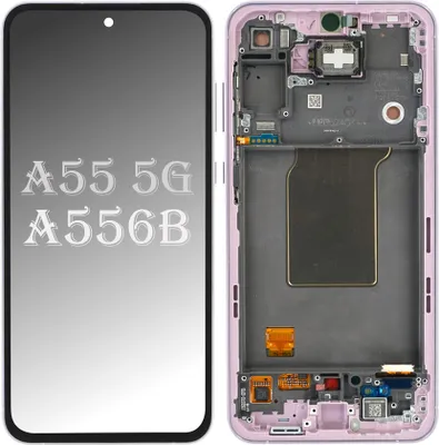 Produktbild von Original AMOLED Display Touchscreen Bildschirm Rahmen Lavender Lila für Samsung Galaxy A55 5G A556B & Werkzeug