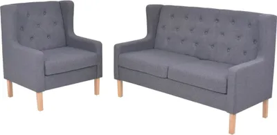 Produktbild von ZMH 2-tlg. Sofa-Set Stoff Grau