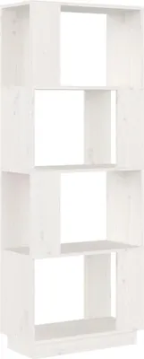 Obrázok produktu pre vidaXL Regál na knihy / Rozdeľovač izieb biely 51x25x132 cm Masívne borovicové drevo